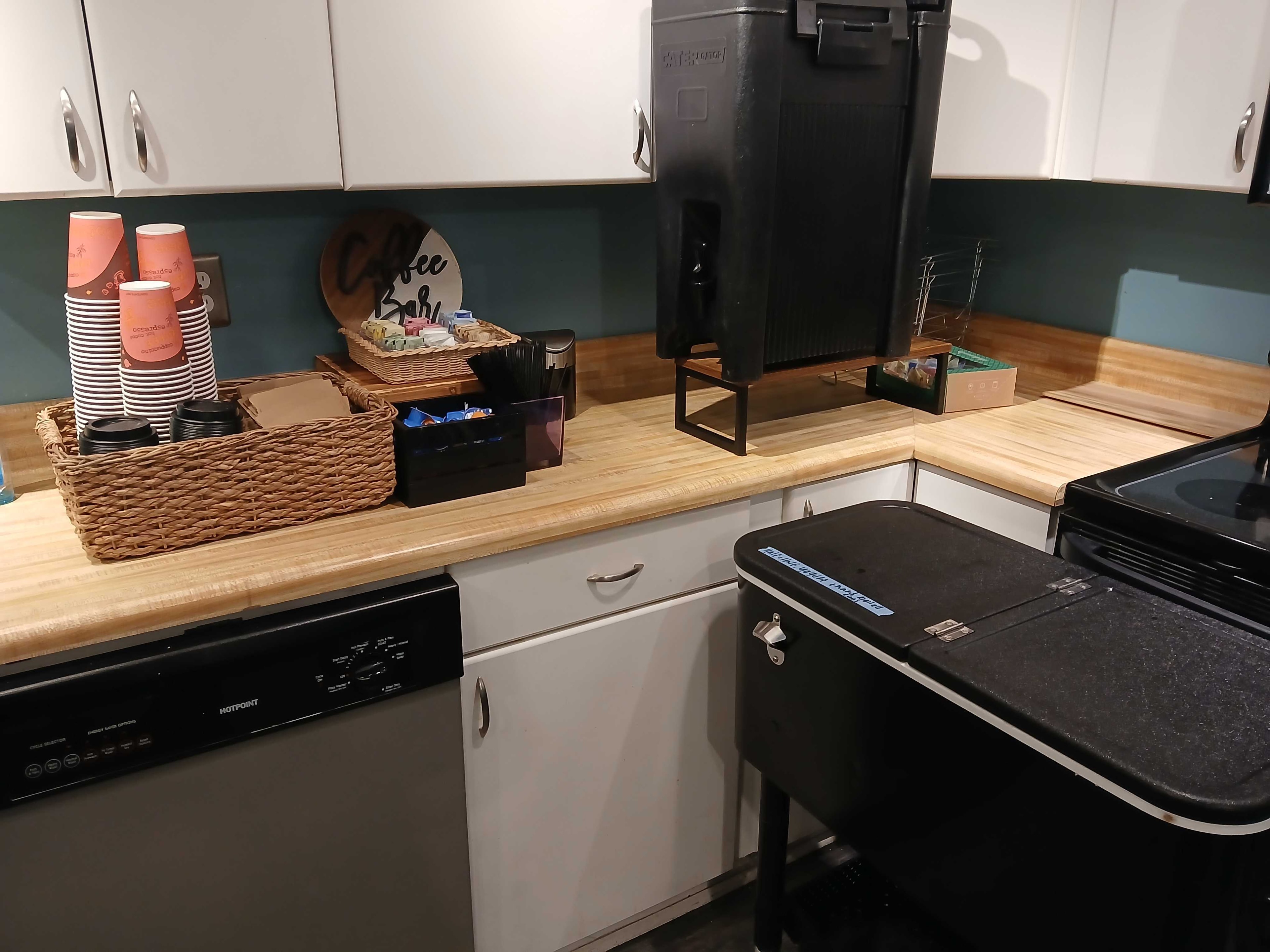 Atlanta Craft Services coffee bar set up in a kitchen on a film production