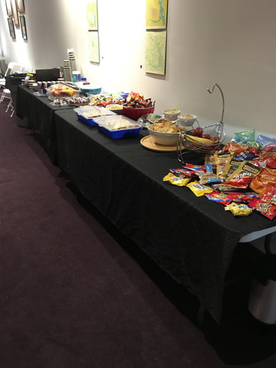 Atlanta craft service table setup on film production set