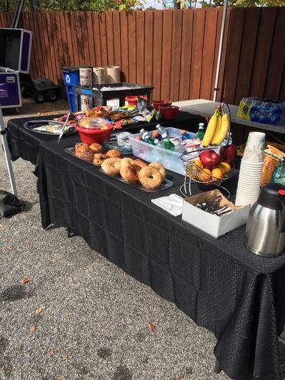 Atlanta Craft Services craft table setup on set